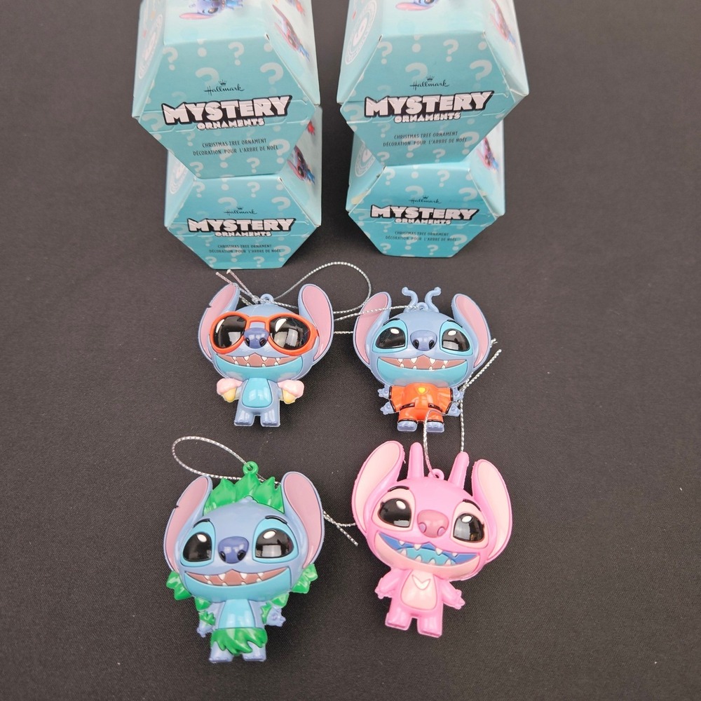 Hallmark Mystery Ornament Lot Stitch Angel Scrump Christmas Tree Decorations